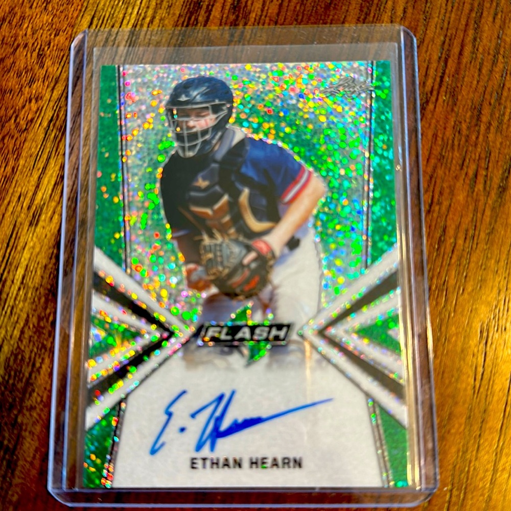 2019 Leaf Metal Flash Auto Green RC Ethan Hearn ON CARD Chicago Cubs #5/15 HOT!